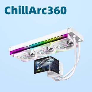 Jungle Leopard Chill Arc360 Water Cooler with 6.67-inch 3D Curved Screen PWM Fan Desktop CPU Cooler