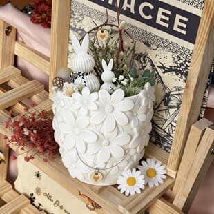 3D Floral Relief Storage Jar Vase Silicone Mold for DIY Scented Candle, Plaster, Resin, Home Desktop Decor
