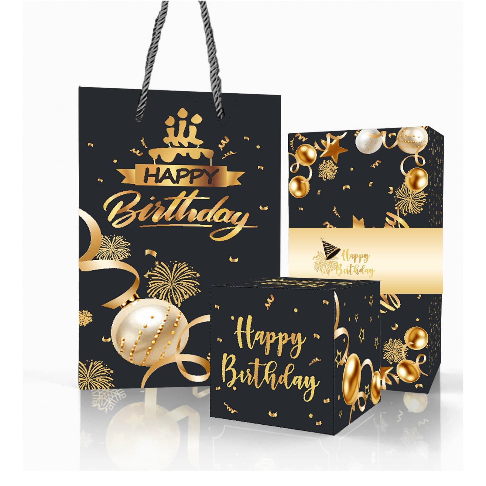 Birthday style pink and black gold surprise bounce box 5 cards 10 cards 20 cards special cards suitable for scene surprise gift box
