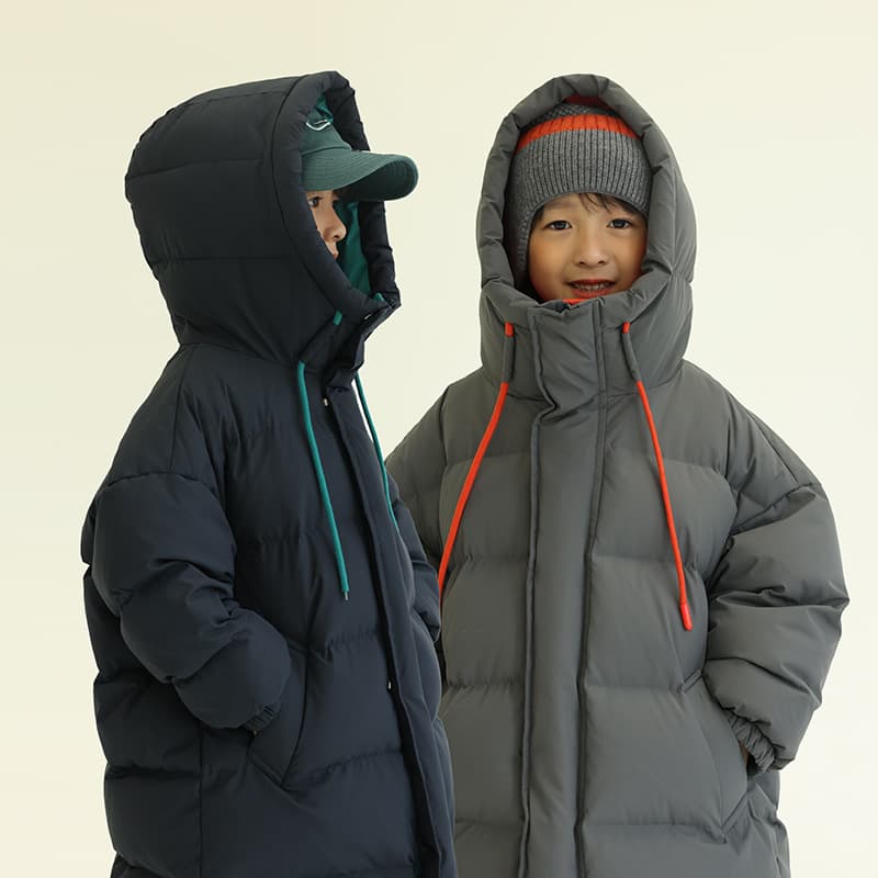 Yoqi Winter New Korean Style Loose Hooded Children's 90% White Duck Down Thickened Warm Extended Kids' Down Jacket