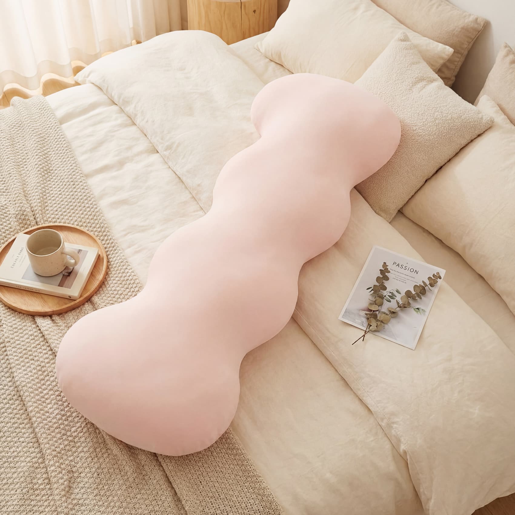 Summer Ice Silk Long Body Pillow for Women Sleeping, Leg Hug Pillow for Men Side Sleeping, Bed Head Cushion
