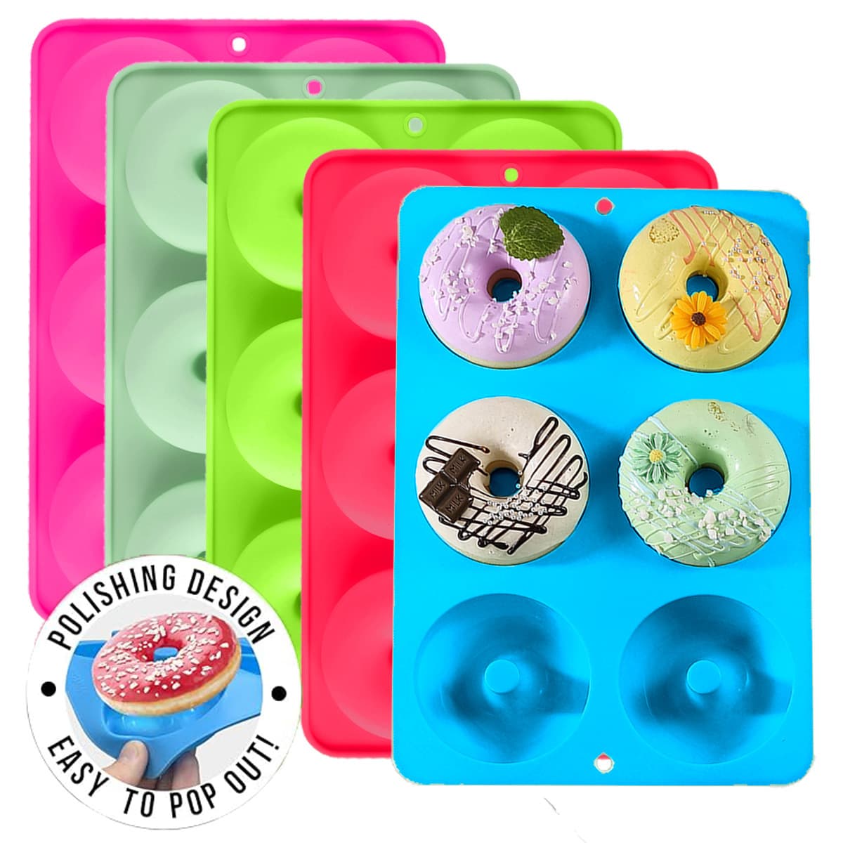 Xuanjun Silicone Factory food-grade 6-cavity donut/bread mold, in stock, cake drop shipping available.