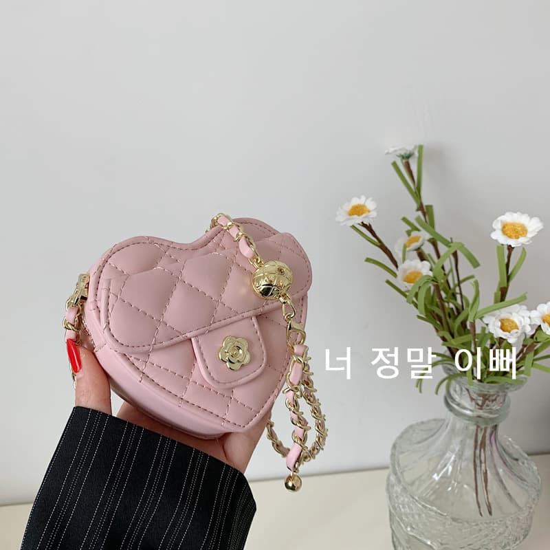 Valentine's Day 520 Gift Mini Heart-Shaped Women's Gold Ball Crossbody Chain Lipstick Bag Women's Bag