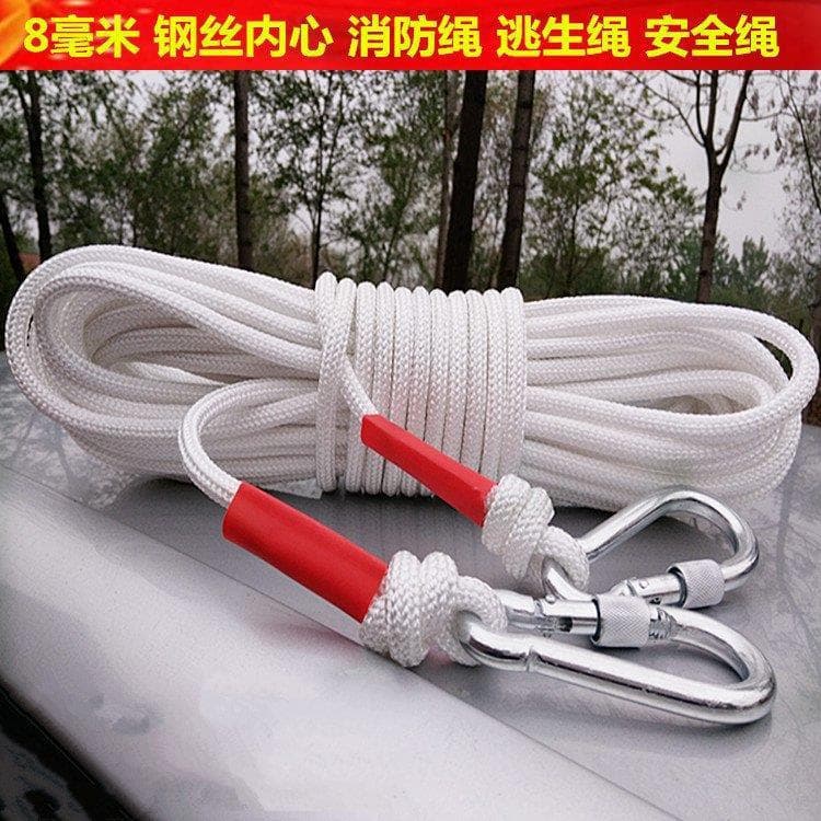 Safety rope with steel core for household insurance, rescue, emergency, slow descent, outdoor rock climbing, and mountaineering
