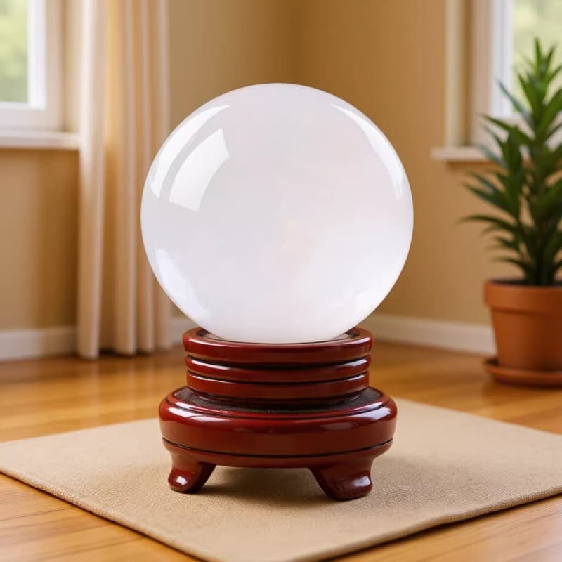 Natural Crystal Raw Stone White Crystal Ball Fortune White Feng Shui Official Flagship Store Flowing Water Real Crystal Decoration