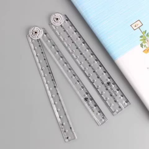 Xiaohongshu Style Creative Acrylic Transparent Folding Ruler Straight Ruler Simple Scale Ruler Plastic Ruler Drawing Ruler 30CM