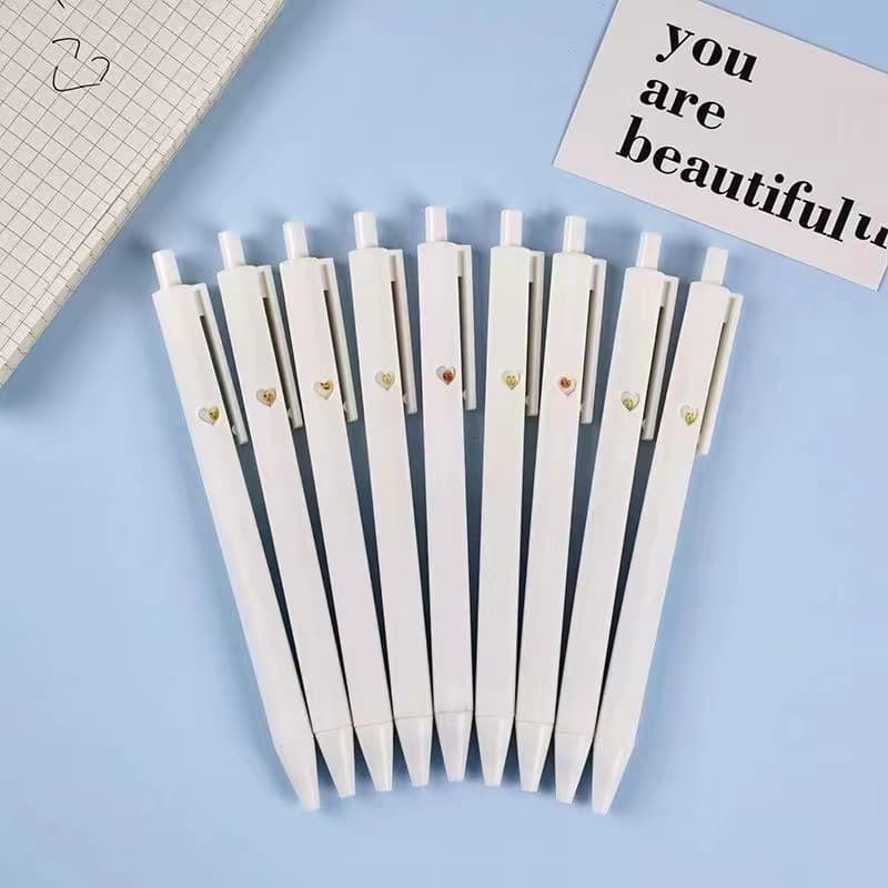 Couple Emoji Pen Retractable Neutral Pen 8 Emoji Packs Matte Pen 0.5mm Black Retractable Pen Xiaohongshu Same Style