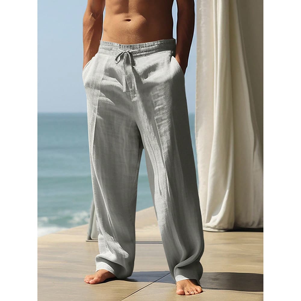 In Stock Cross-border Foreign Trade AliExpress 3-Pack TIMU Casual Pants Men's Cotton Linen Loose Breathable Sports Trousers