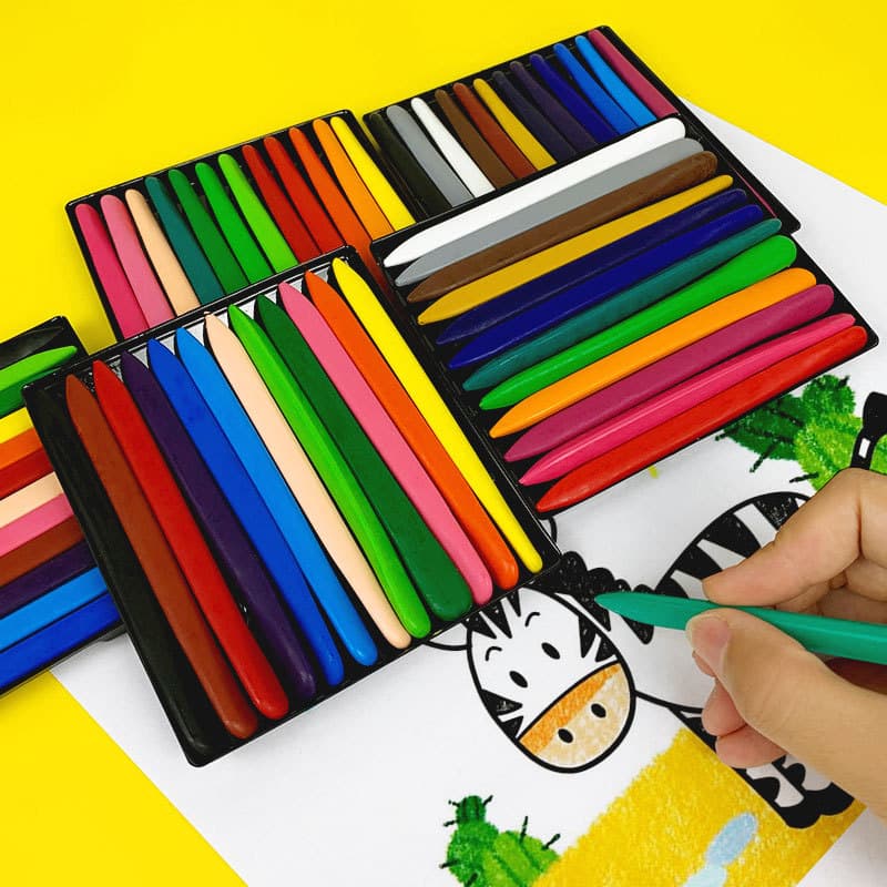 Colorful Triangle Washable Crayons Plastic Oil Pastels For Kids Non-dusty Student Color Pens Easy To Clean