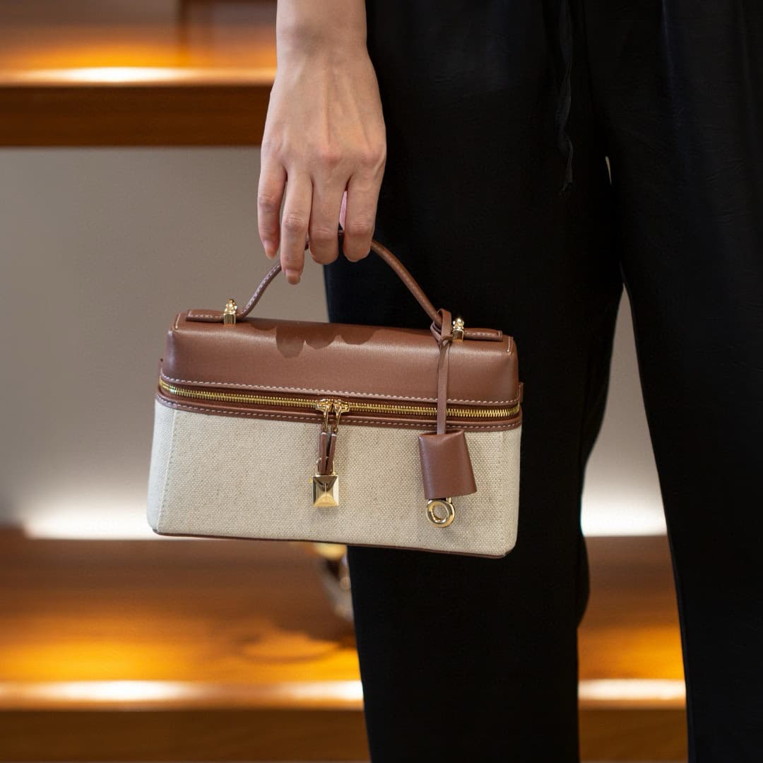 LP23 Lunch Box Bag Premium Genuine Leather Box Bag New Retro Cowhide Shoulder Crossbody Bag Handbag for Women