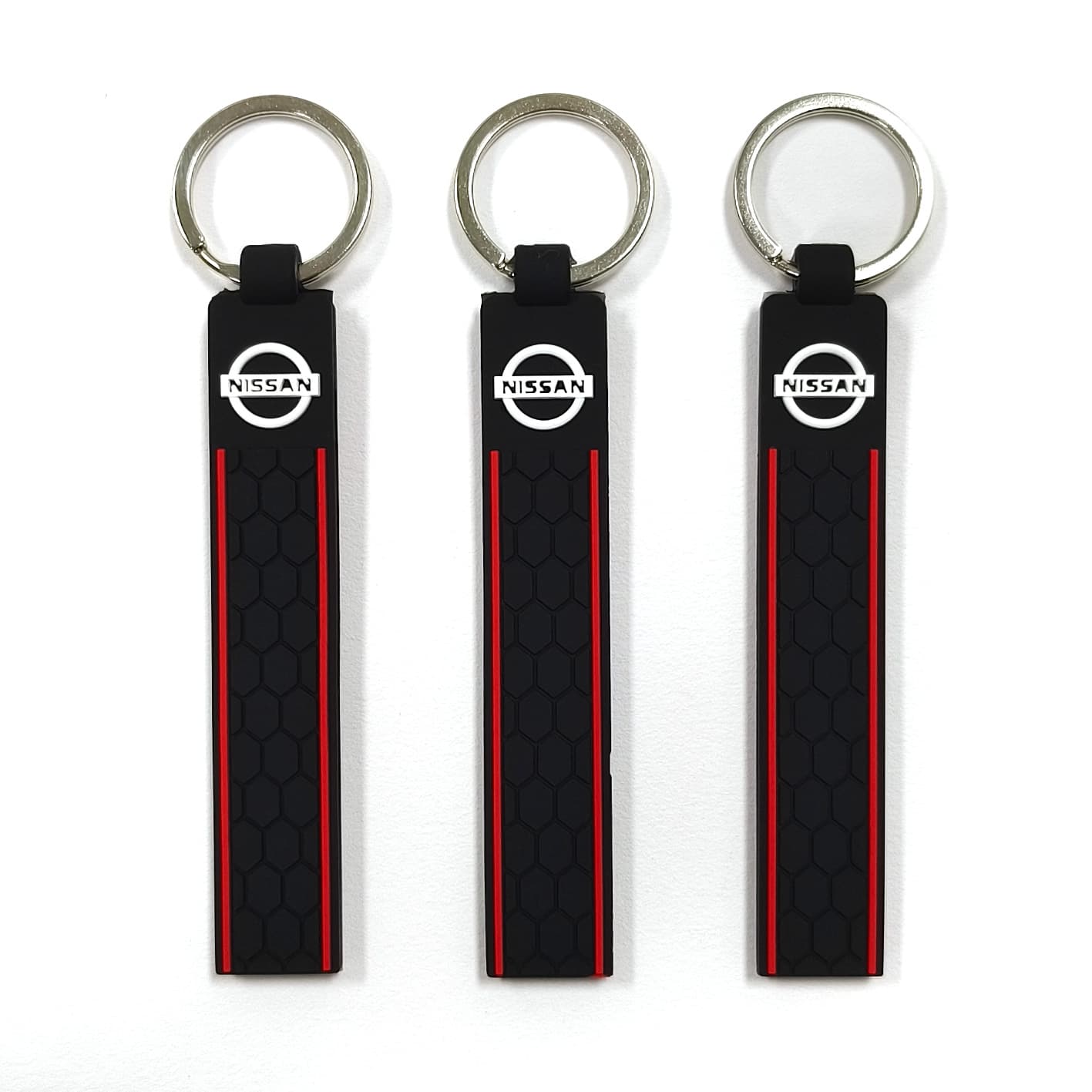 Compatible with Nissan Soccer Pattern Silicone Keychain NISSAN Waist Silicone Honeycomb Texture Key Chain Hanging Decoration