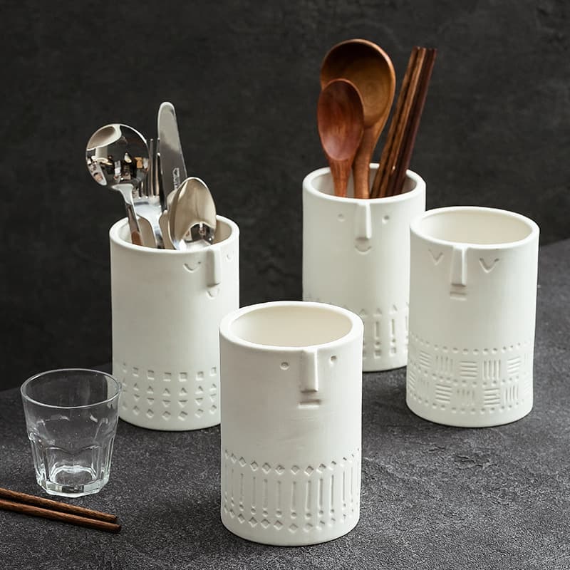 Nordic Ceramic Chopstick Jar, Creative Single Container for Storing Chopsticks and Spoons in the Kitchen