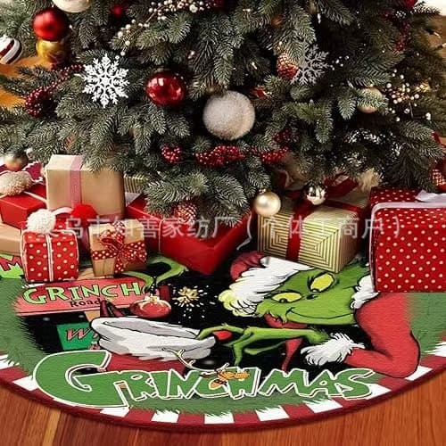 New Cross-border Christmas Tree Skirt Necklace Grinch Decoration Bottom Ornament Craft Decorations Wholesale