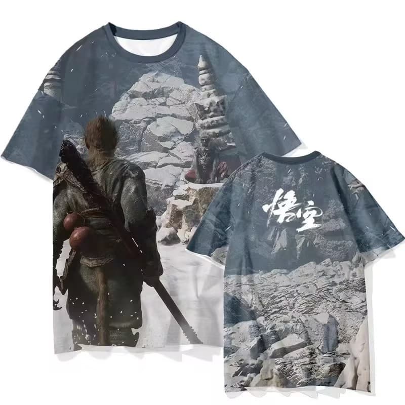 Black Myth Wukong cross-border best-selling sublimation men's short-sleeved 3D printed short-sleeved Amazon independent site