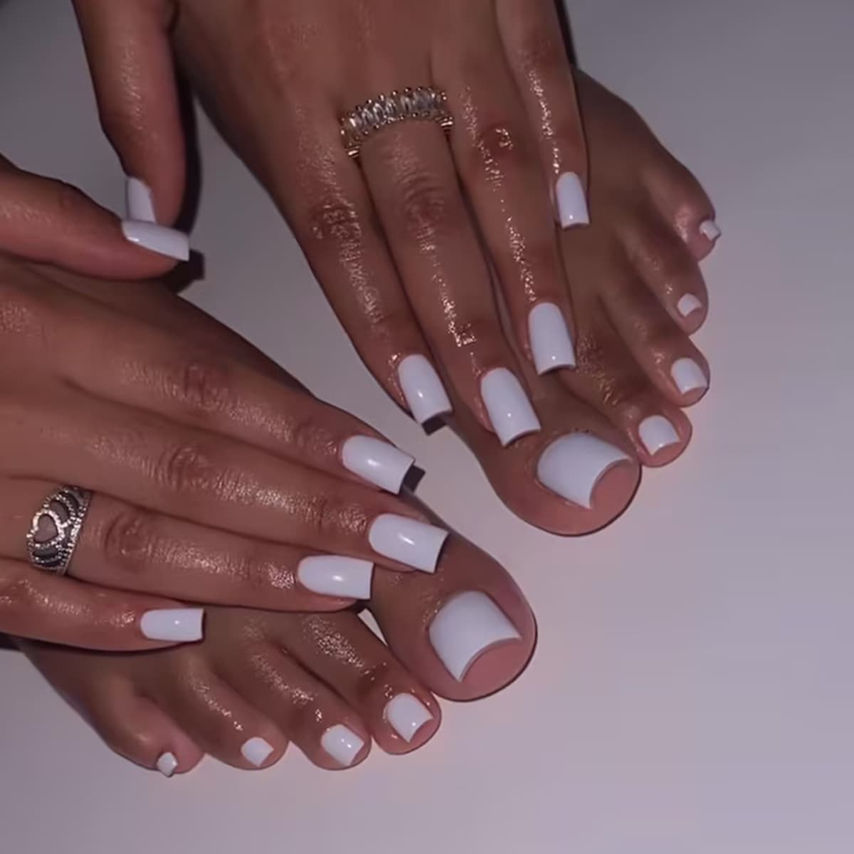 48 Pieces Wearable Nails Wholesale Hand and Foot Combo Set, Handmade Short Pure Summer Solid Color Manicure Nails