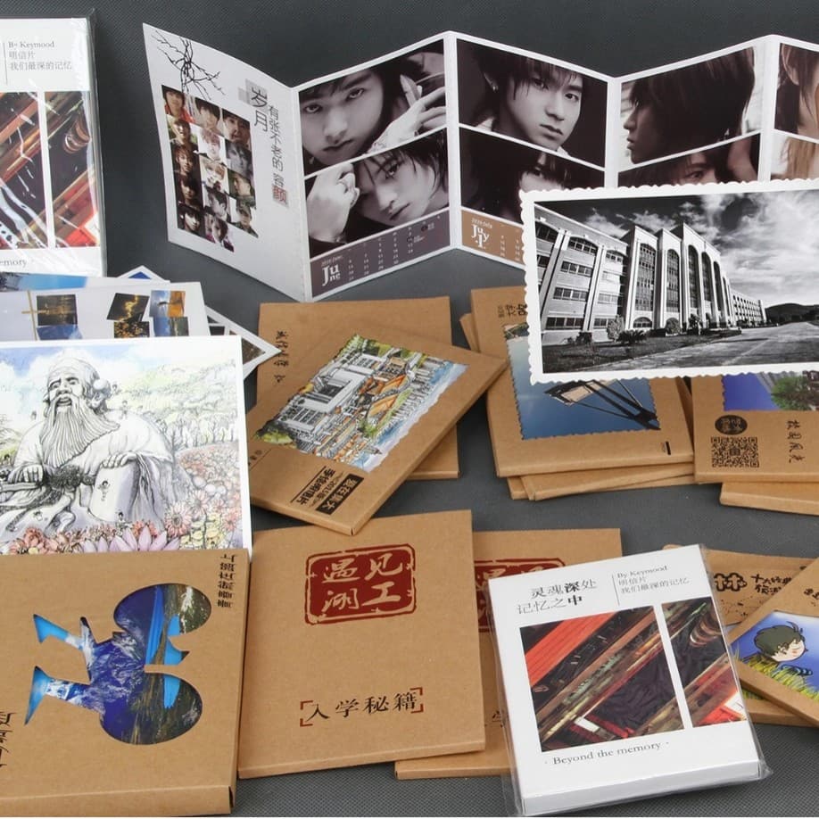 Custom Postcards Anime Cards Museum Hand-painted Postcards Cultural Creative White Card Reversible Film Postcard Printing