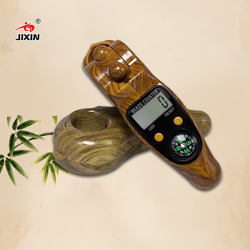 Wood Grain Electronic Stress Relief Counter Rolling Bead Manual Tally Compass