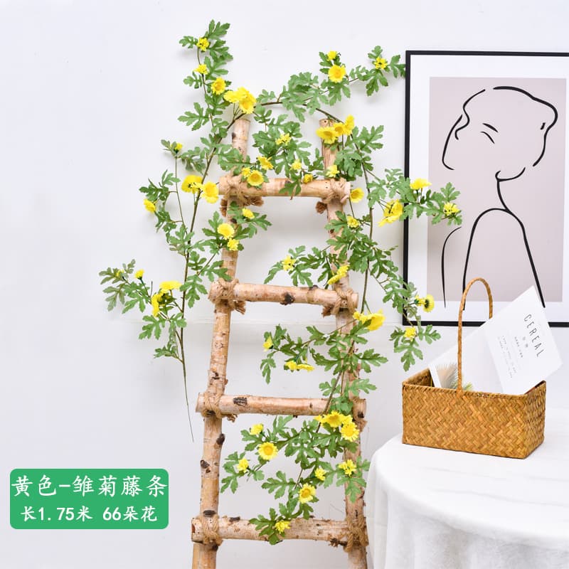 Artificial Flower Decorative Vine Indoor Air Conditioner Drain Pipe Cover Vine Simulation Sunflower Daisy Sunflower Wrap