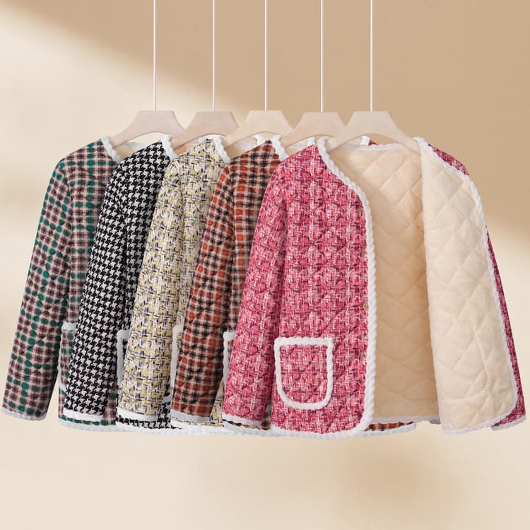 Mom Winter Wear Small Cotton Coat Thick Sherpa Short Style, Elderly Women's Floral Cotton Jacket, Winter New Arrival