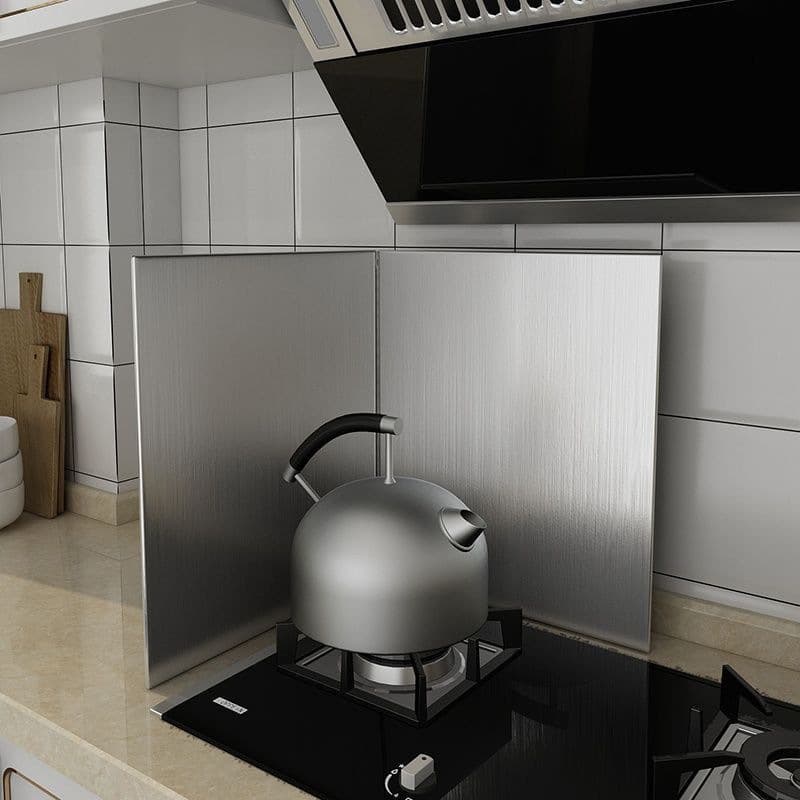 Stainless Steel Thickened Kitchen Oil Barrier Easy to Clean High Temperature Resistant Gas Stove Heat Insulation Board
