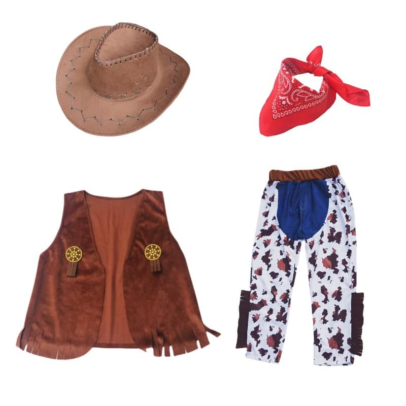 Halloween Costume Kids Cosplay Outfit Boys Vest Set Kindergarten Western Cowboy Performance Costume