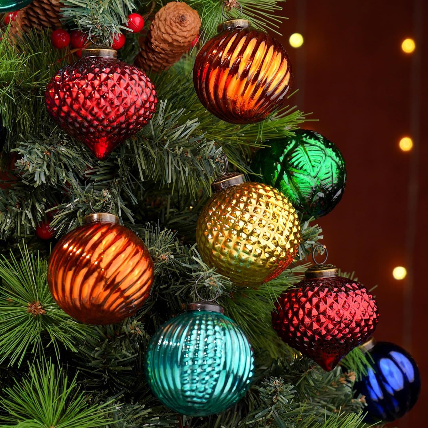 Christmas Decoration Boxed Electroplated Colored Round Ball Ornaments Glass Balls for Christmas Tree Decor Scene Setting