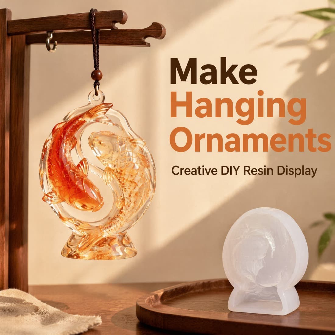 Tai Chi Pisces Koi Silicone Mold DIY Epoxy Resin Gypsum Home Decoration Ornaments Casting Mold