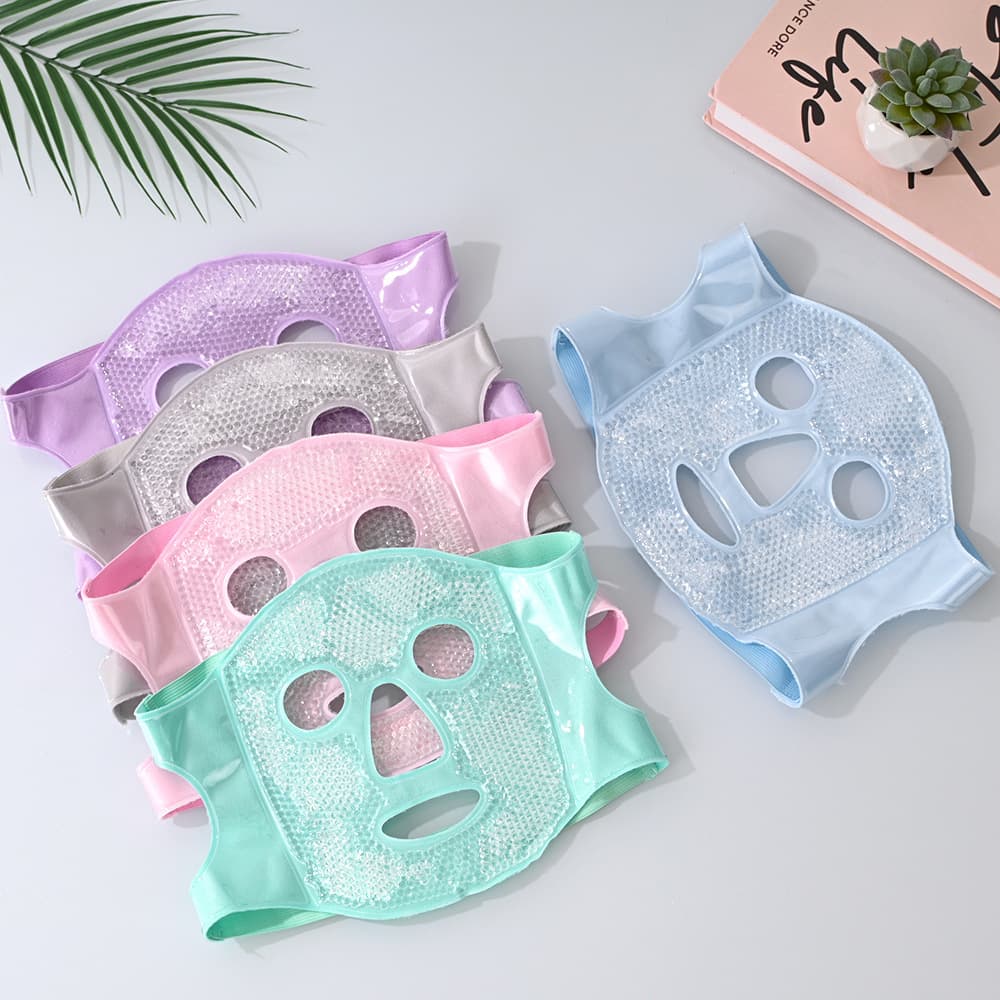 Ice mask, ice eye mask, ice pack face mask, postoperative recovery artifact, hot compress, full face cooling, super soft face mask