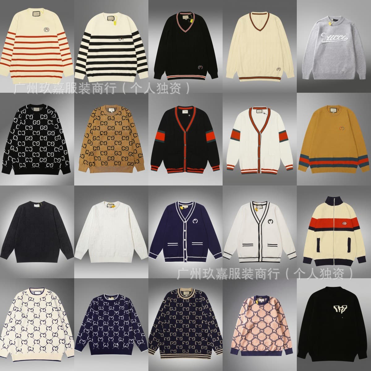 Cross-border. Correct version. High version. G family. Lu family. F family. Di family 25 new intarsia jacquard knitted sweater