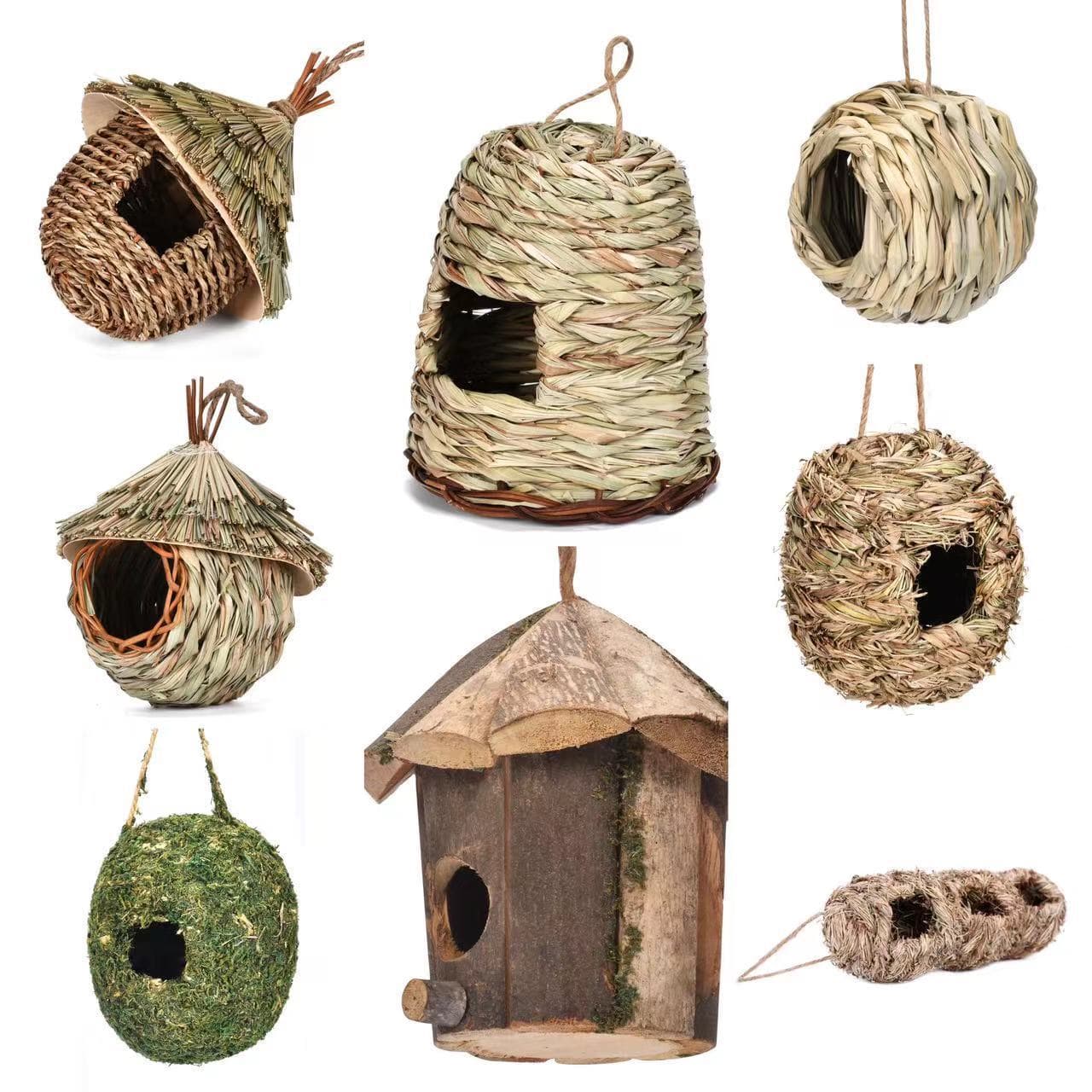 Temu's popular straw birdhouse creative handmade birdcage garden decoration birdhouse ecological birdhouse manufacturer wholesale