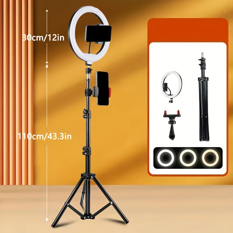 2026 New Cross-border 12-Inch Dimmable LED Ring Light