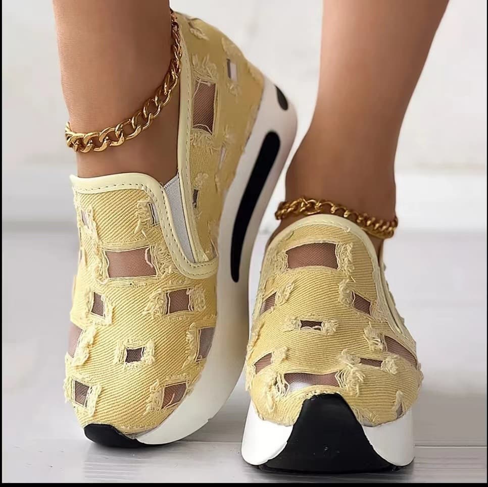 Foreign Trade Cross-border Large-size Beggar Breathable Height-increasing Single-layer Shoes Women's 2023 Summer New Casual Slip-on Loafers