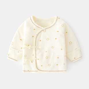 Newborn Baby Half-Back Underwear Seamless Pure Cotton Spring/Autumn Style Sleepwear Full-Month Monk Outfit Baby Top