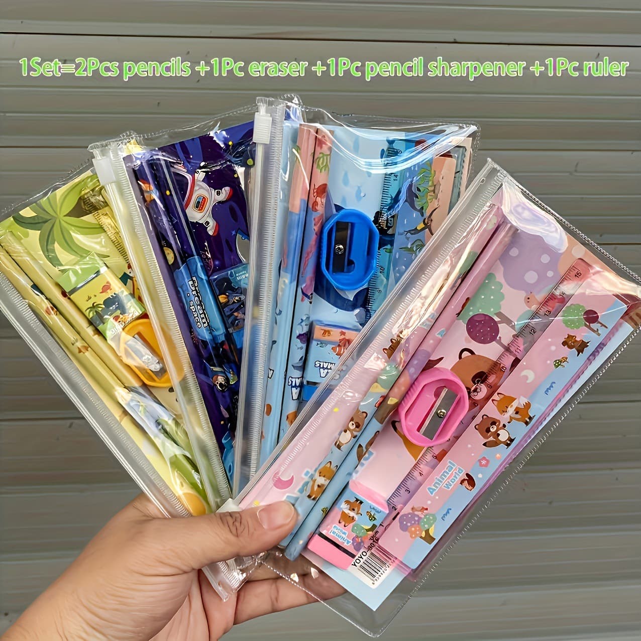 Cartoon stationery set small gift stationery wholesale essential stationery for school start stationery supplies stationery set