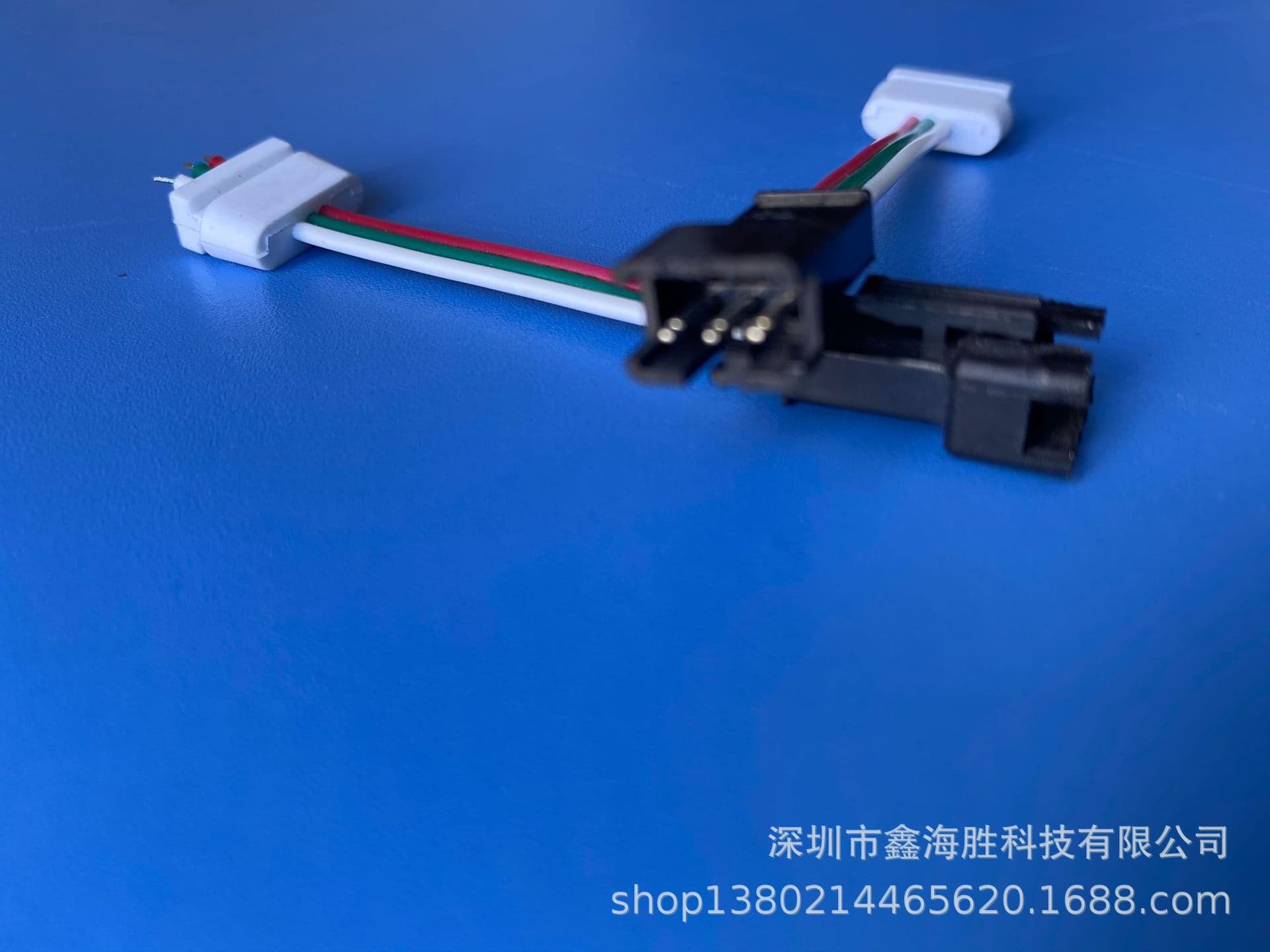3P Ribbon Cable SM Male Connector, Total Length 100mm, Wide Double-Clip 22AWG Non-Standard Wire