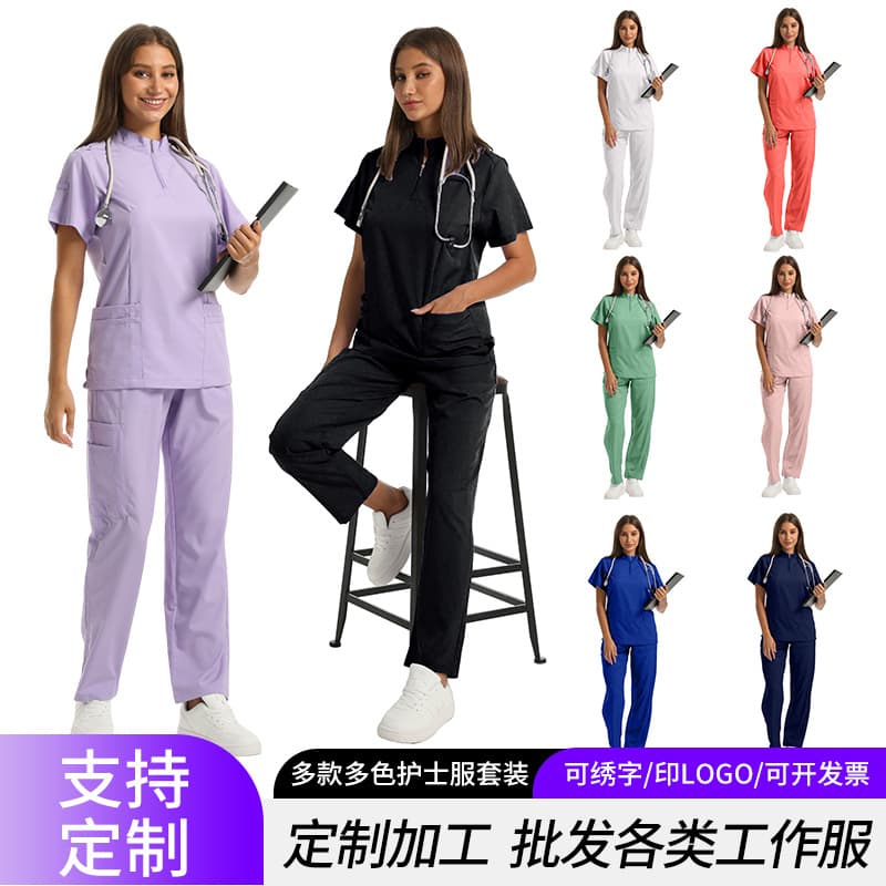 Custom Nurse Uniform Medical Staff Workwear Doctor Scrub Suit Quick-Dry Surgical Gown Separate Set Women