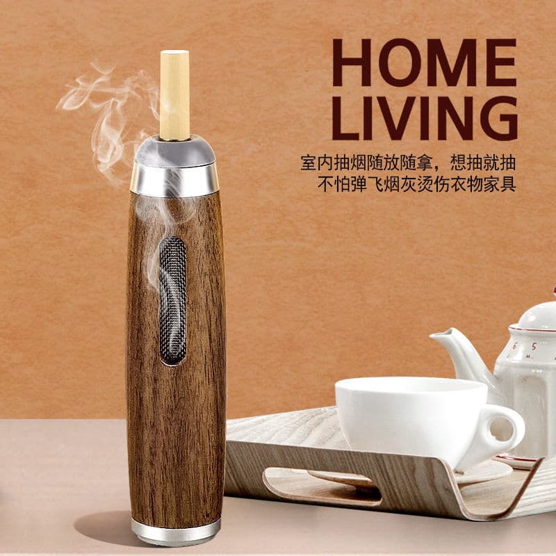 Walnut wood smoking artifact that does not shed ash, personalized high-end collection of ash while driving, ash-free car ashtray