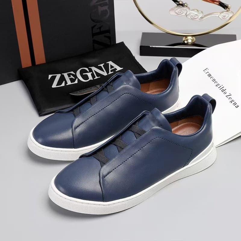 Zegna Source Factory Top Layer Flat Leather Shoes Smooth Surface Non-Slip Sole Wear-Resistant Urban Commute