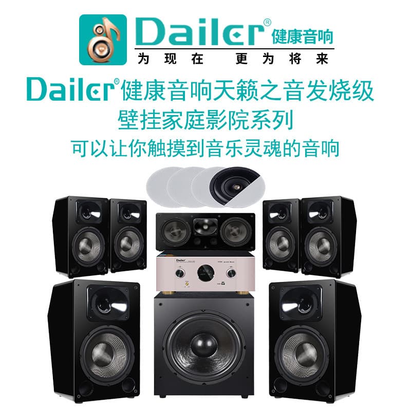 Dailer Wall-Mounted Home Theater Speaker System 5.1.2 DTS 7.1.4 Panoramic Sound Home Speakers