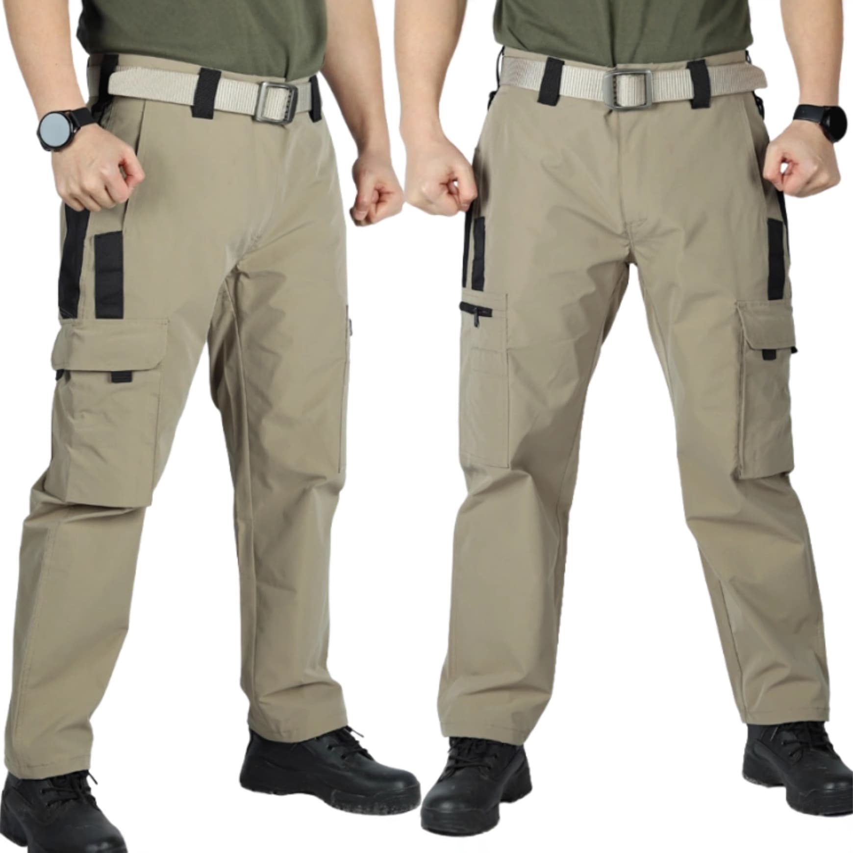 Spring/Autumn Cross-Border Men's Multi-Functional Contrast Color Cargo Pants Waterproof Abrasion-Resistant Outdoor Training Straight Leg Camouflage Tactical Pants