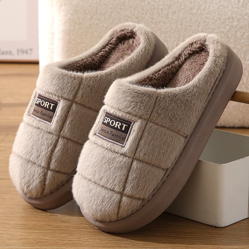 Men's Cotton Slippers Winter Home Wool Slippers, Thick Bottom Warm Cotton Slippers, Men's In Stock Wholesale