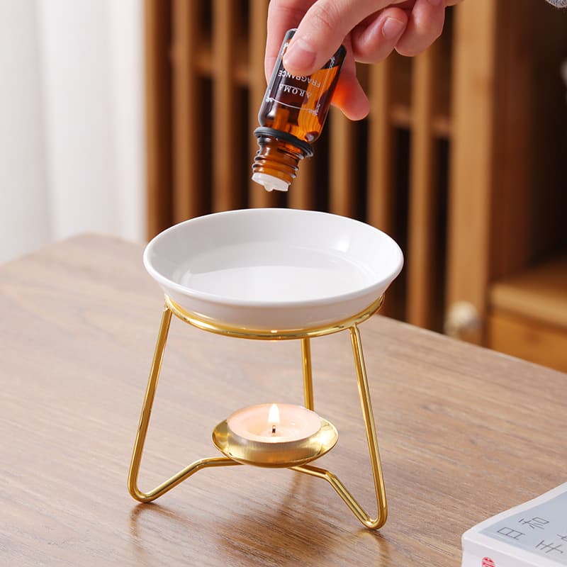 Creative New Gold Aromatherapy Candle Lamp Home Use Candle Burner Amazon Cross-Border Stock Candle Diffuser Home Decor