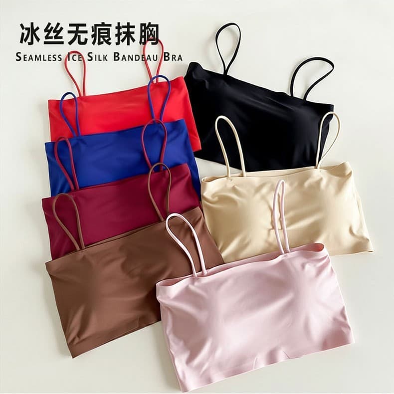 Summer Ice Silk Bustier Student Underwear Sexy Versatile Camisole Backless Thin Style