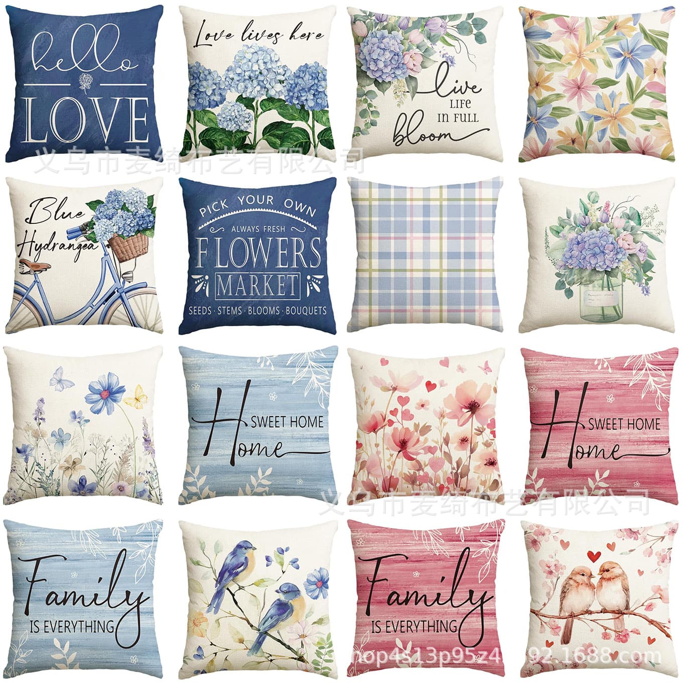 Cross-border New Spring Pillowcase Valentine's Day Plant Flower Pillowcase Living Room Decoration Bedroom Pillowcase Sand