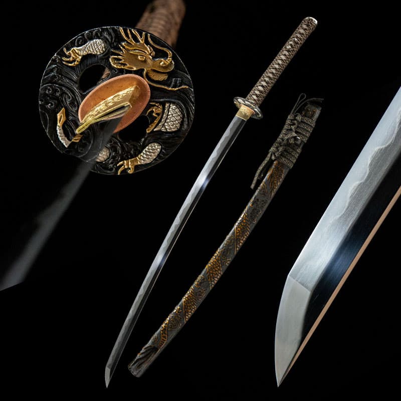 High-end handmade steel-clamped Japanese samurai sword collection-grade art sword one-piece long sword Oriental katana unedged