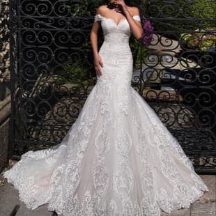Wedding Dress 2026 Spring Summer Long Sleeve Backless Mermaid Train Buckle Vintage Slim Long Sleeve Dress