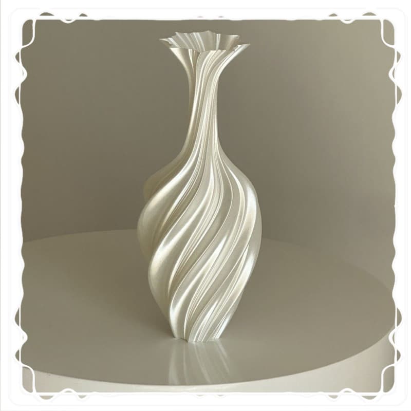 3D Printed Vase New Artistic Vase Twisted Retro Dried Flower Decoration Nordic Simple Ins Light Luxury Ornament