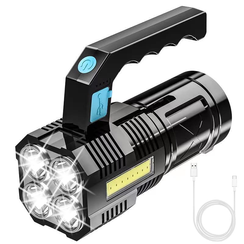 High-luminance Long-range Flashlight Rechargeable LED Portable Light, Outdoor Field Patrol Searchlight, Super Bright Illumination Lamp