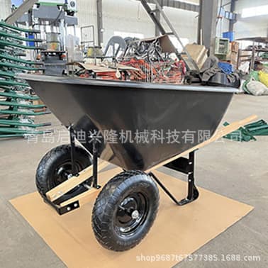 WH9600 Wood Handle Single Wheel Push Cart Transport Vehicle, Construction Garden Soil Tool Cart Manufacturer