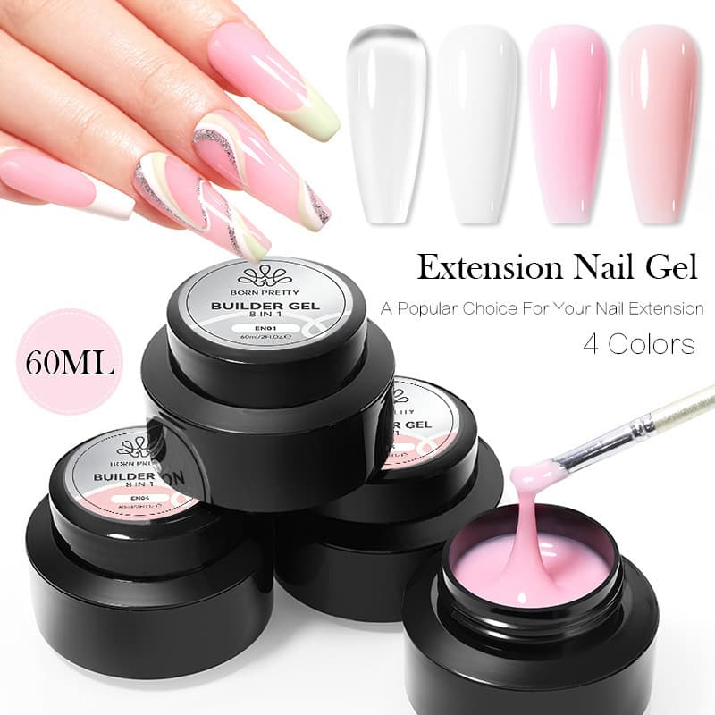 Nail phototherapy boxed 60ml extension gel four-color transparent glue basic glue UV multi-function extension model glue
